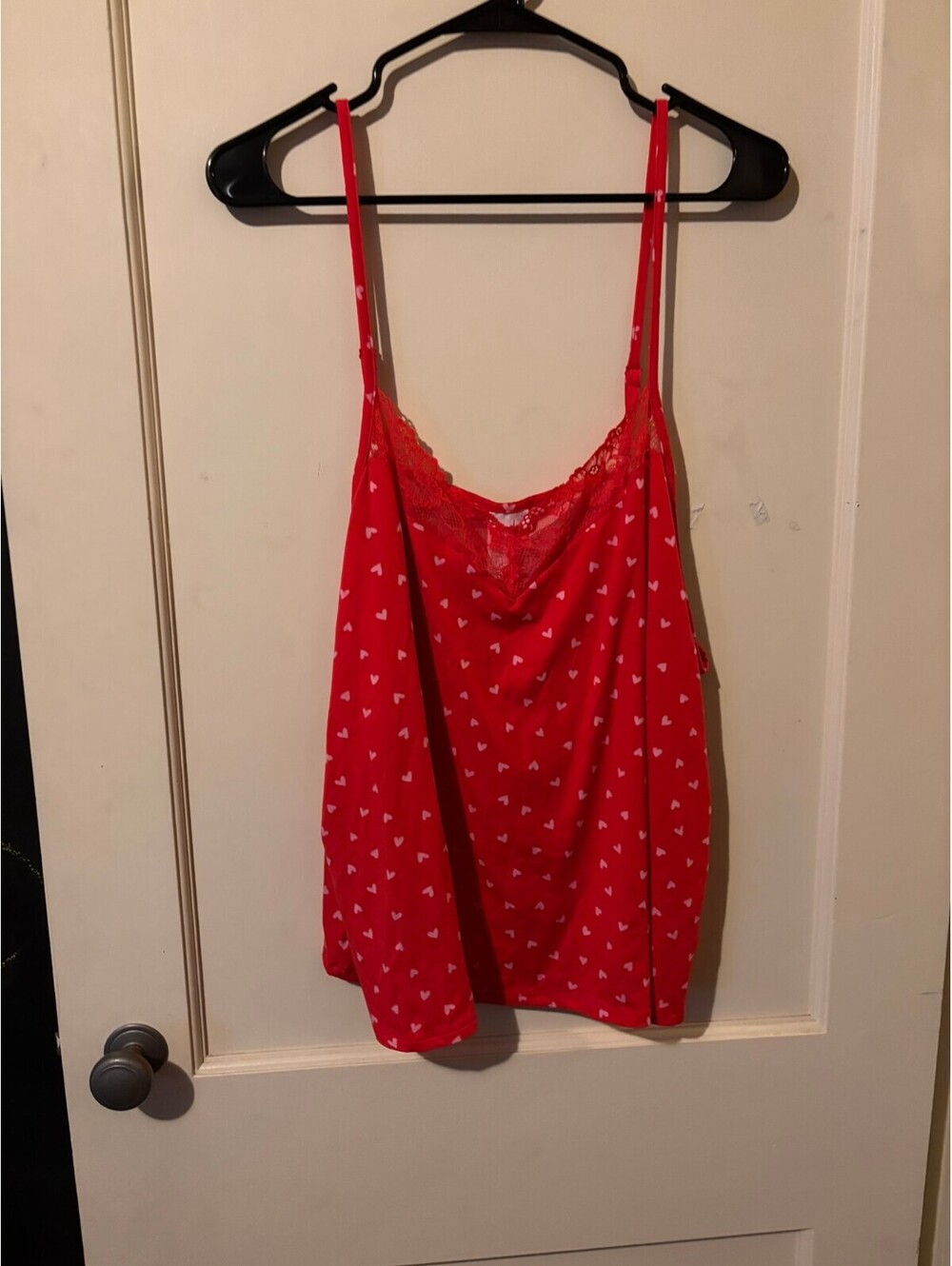Red heart print camisole 2X